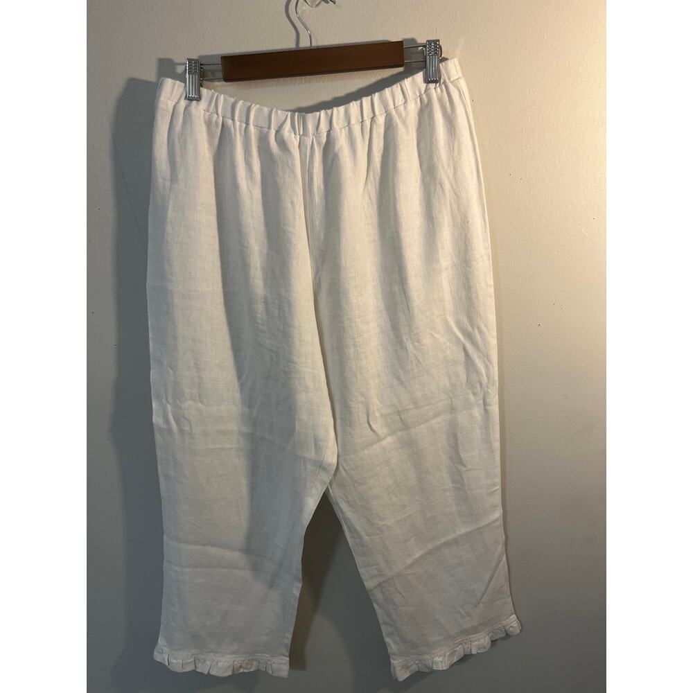 White Linen Pants labeled "For Cynthia" Womens size Large